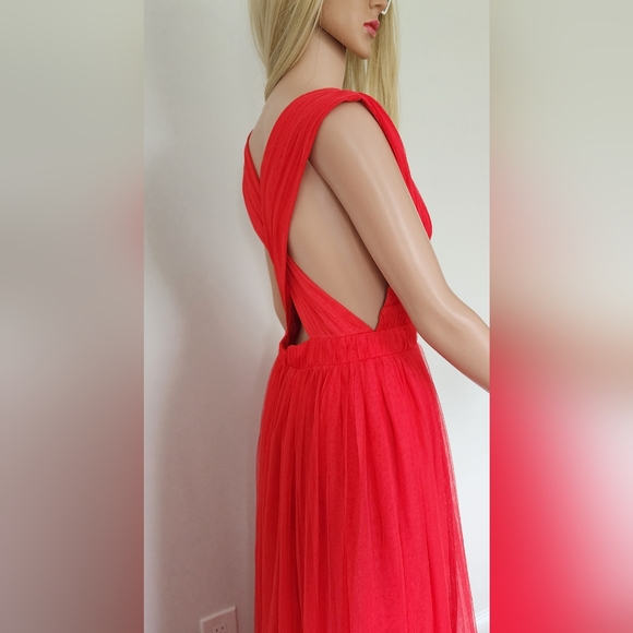 ASOS RED DRESS TULLE SZ.6 - Picture 9 of 16